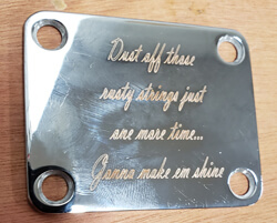 engraved metal plate
